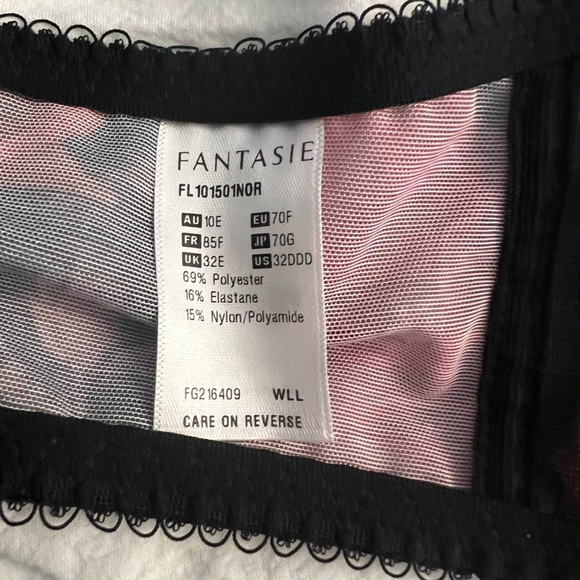 Fantasie Luna Floral Black and Red Lace Bra - Picture 4 of 5